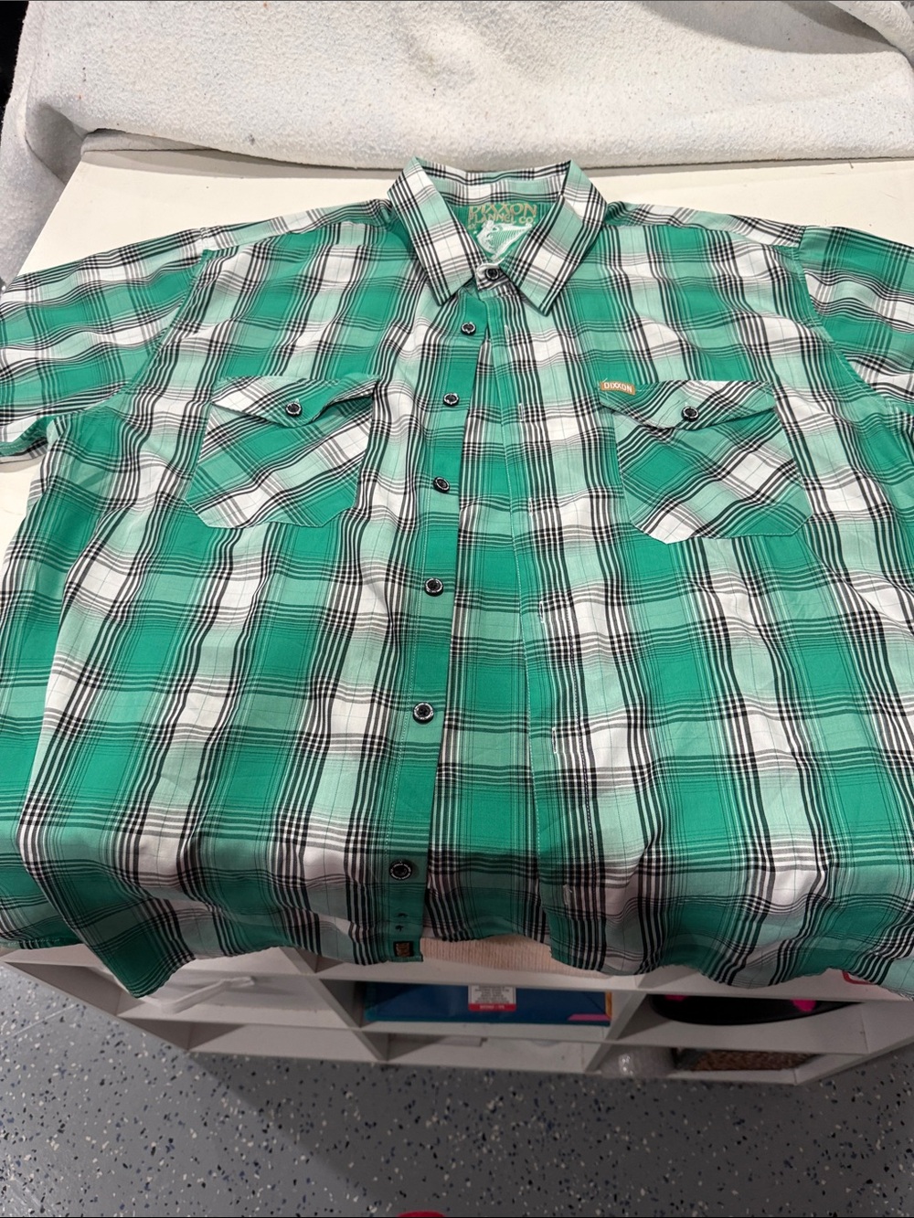 DIXXON Green and White Plaid Button-Down Shirt - Picture 2 of 7